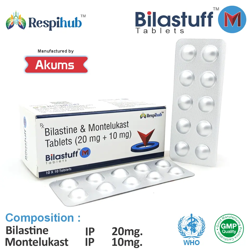 Bilastine 20mg + Montelukast 10mg Tablet at Best Price in PCD Pharmacia Franchise for Antihistamine and Allergy Relief, Asthma Management